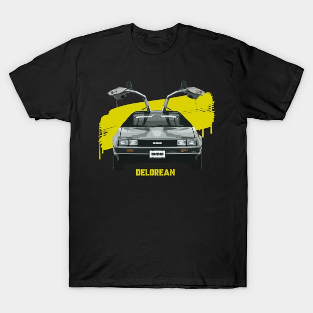 Delorean Classic Car T-Shirt by GW ART Ilustration